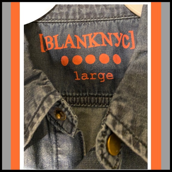 NWT BLANKNYC GIRLS’S Sz 10 Cotten snap Denim Shirt - Picture 5 of 9